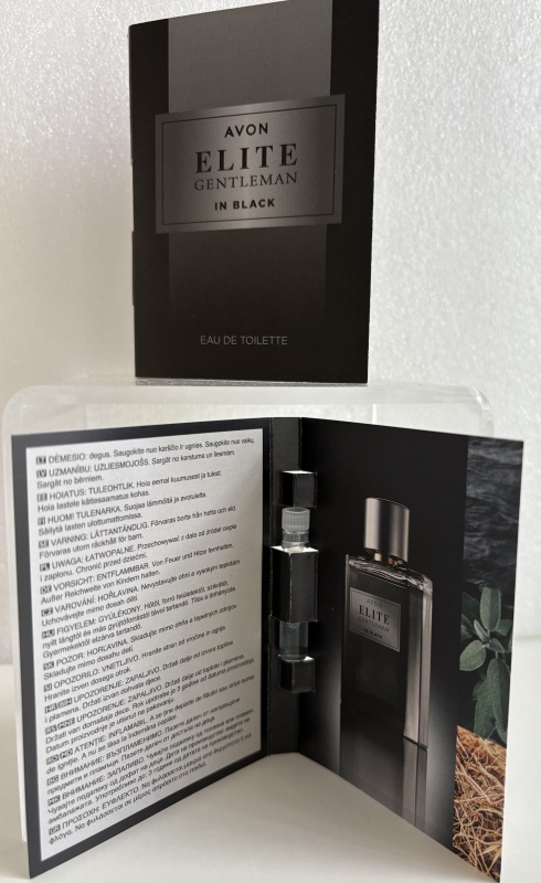 AVON ELITE GENTLEMAN IN BLACK EdT / Karte mit Duftprobe